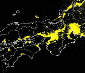 中国四国地方から東海地方にかけての拡大